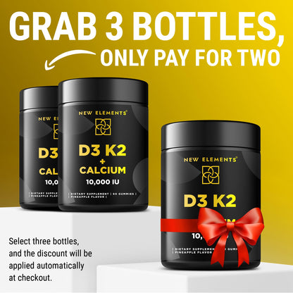 Etiqueta frontal Vitaminas D3 K2 Masticables