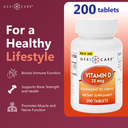 Etiqueta GeriCare vitamina d3 ingredientes beneficios para bienestar