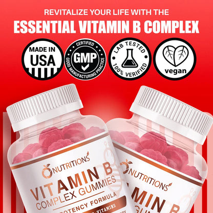Etiqueta gominolas O NUTRITIONS complejo B vegano