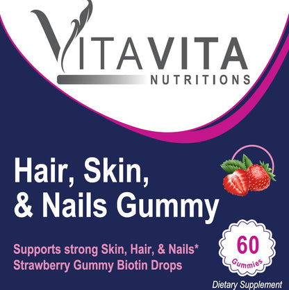 Etiqueta de gomitas para cabello y uñas de VitaVita