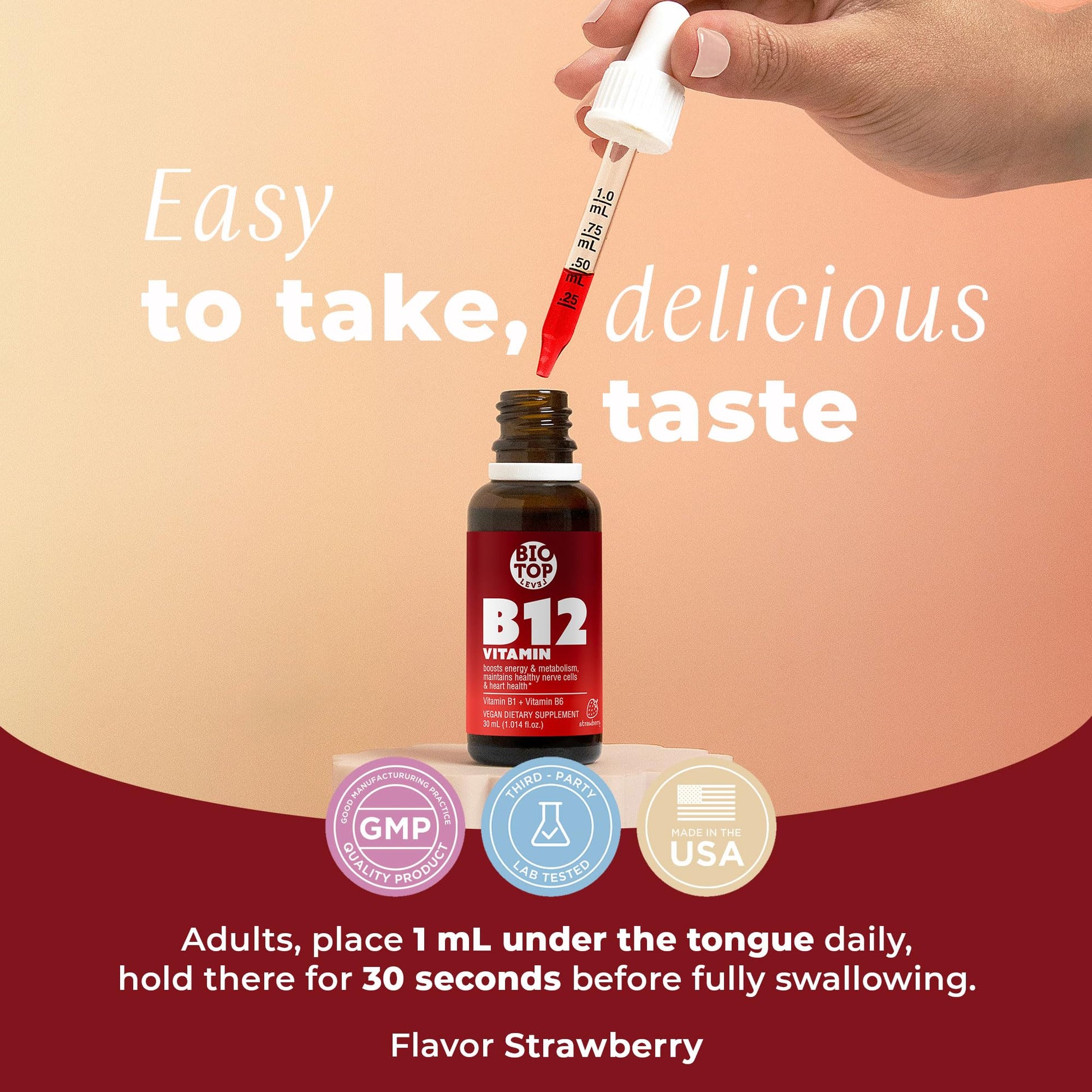 Etiqueta gotas vitamina b12 sublinguales Biotoplevel