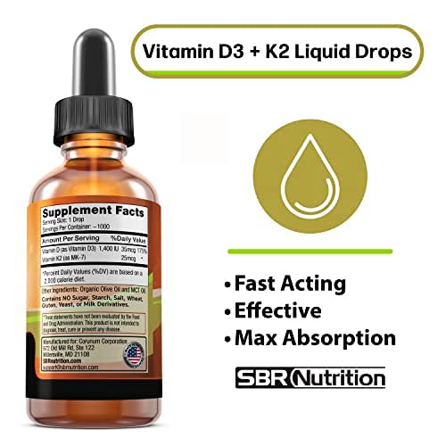 Etiqueta gotas vitamina D3 + K2 MAX Absorption sin sabor