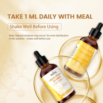 Etiqueta Heivy gotas líquidas vitamina D3 sabor piña