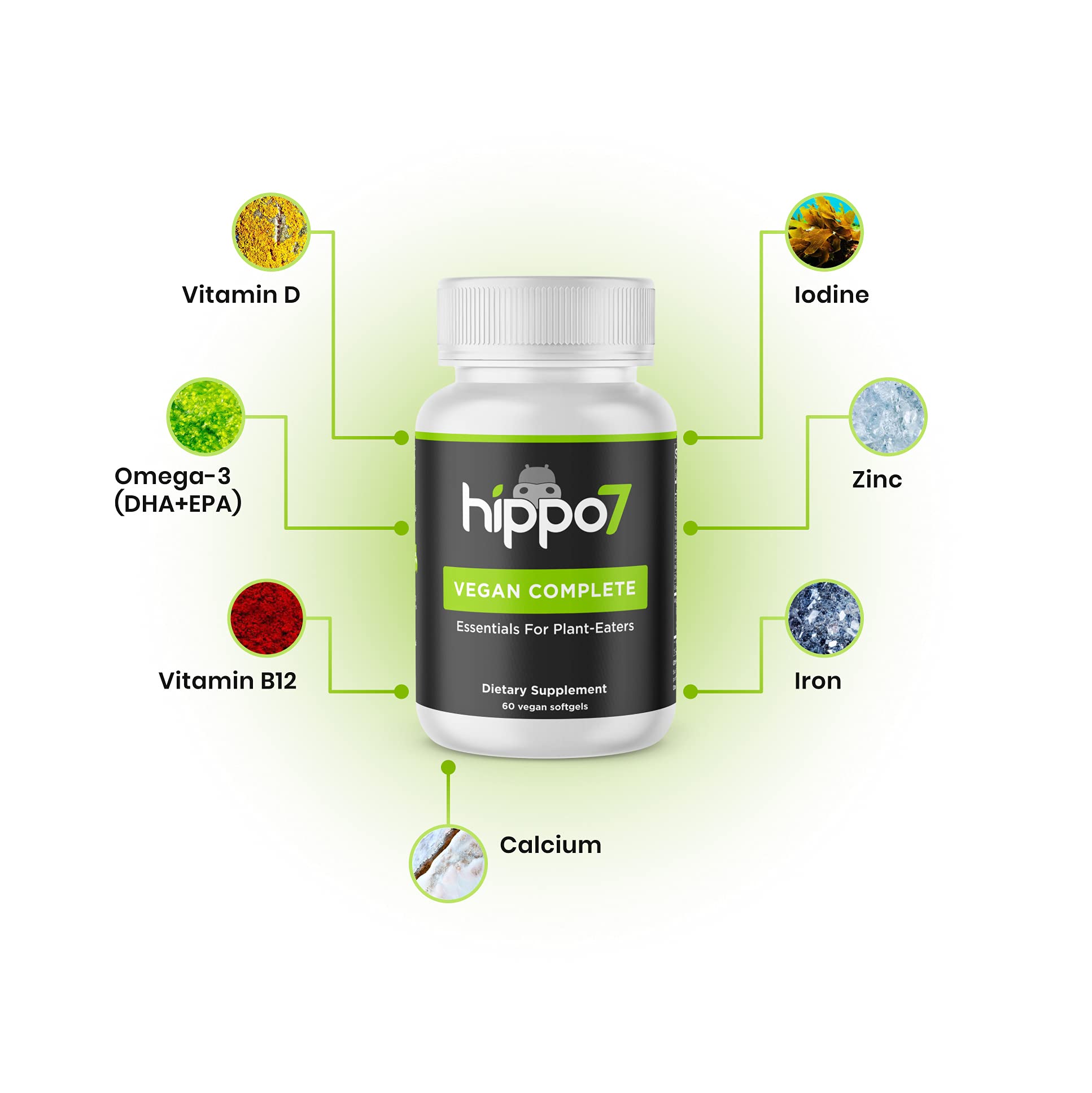 etiqueta hippo7 para multivitamínico vegano