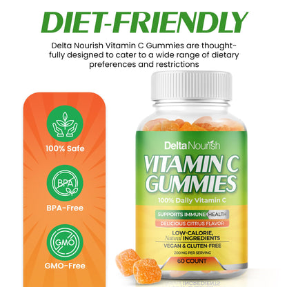 Etiqueta información nutricional gomitas vitamina c delta nourish