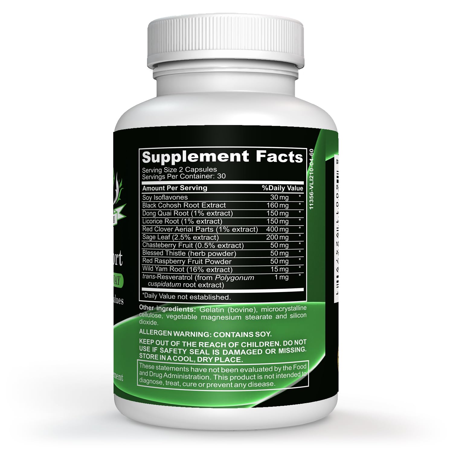 Etiqueta de información nutricional suplemento Halalways