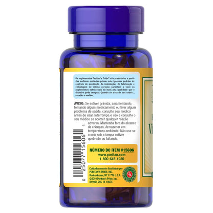 Etiqueta con información nutricional Puritan's Pride vitamina D3