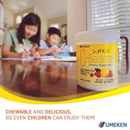 Etiqueta de información nutricional vitamina C Umeken C-Balance