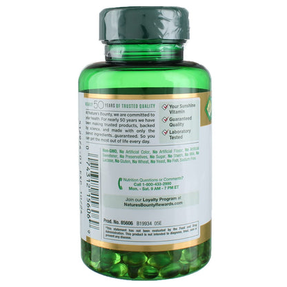 Etiqueta información producto Nature's Bounty vitamina d3
