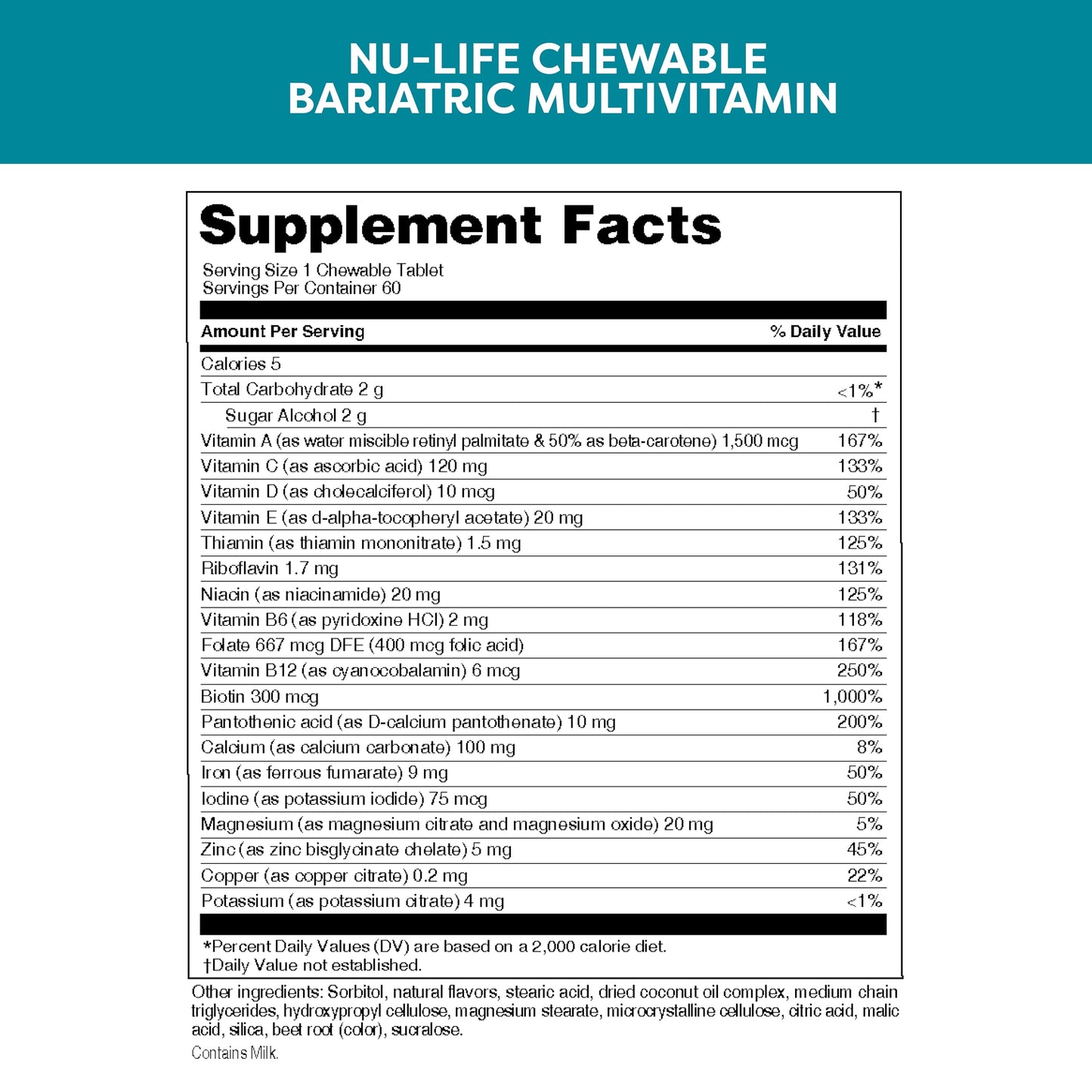Etiqueta de información suplementaria de NU LIFE