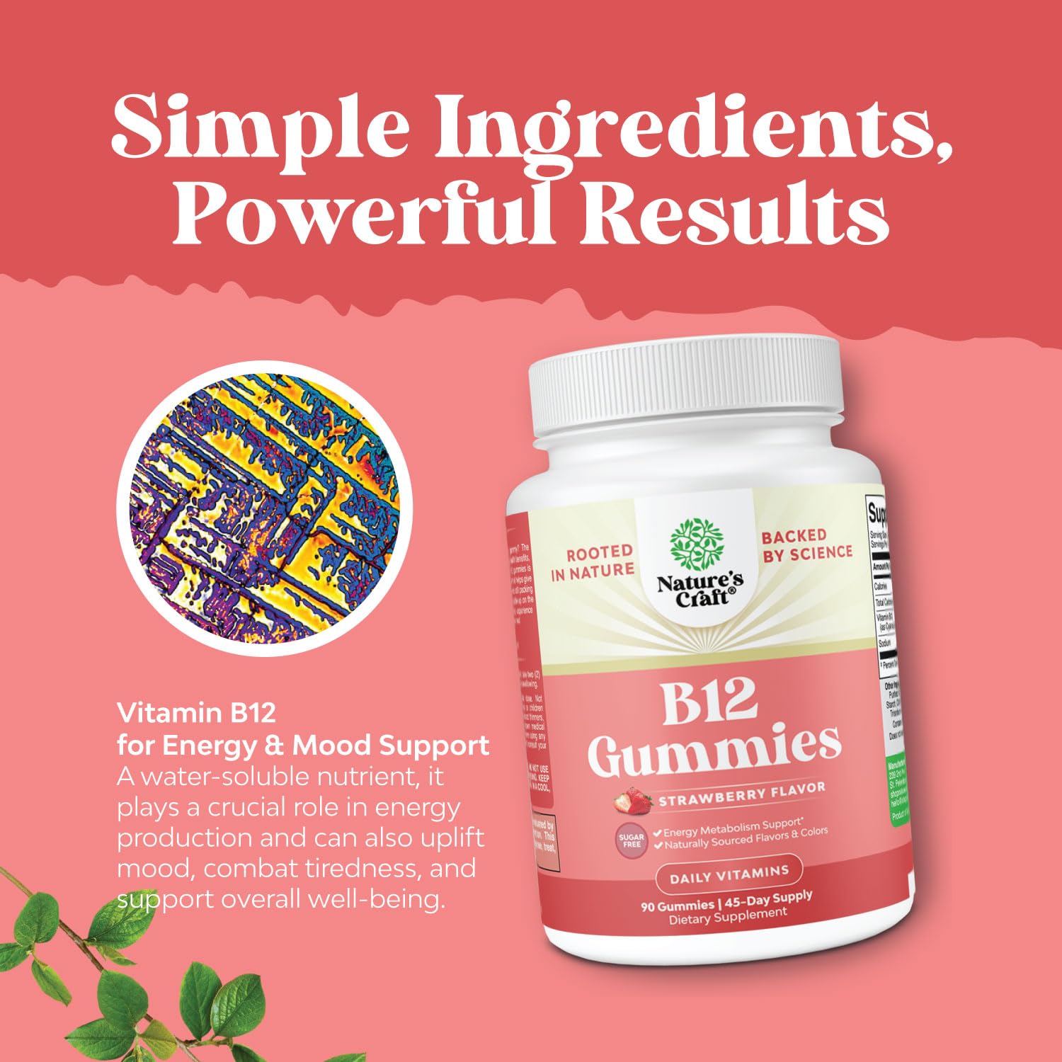 Etiqueta con información suplemento vitamina B12