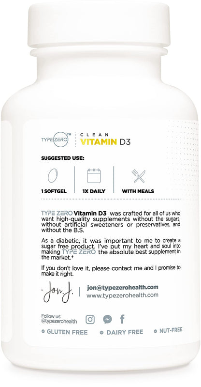 Etiqueta de información Type Zero vitamina d3 2000 iu
