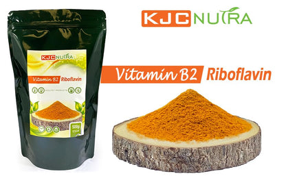 Etiqueta informativa polvo Vitamina B2 KJC Nutra
