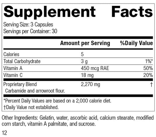 etiqueta de ingredientes de A-C Carbamide