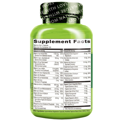 etiqueta de ingredientes en multivitaminas naturelo para hombres