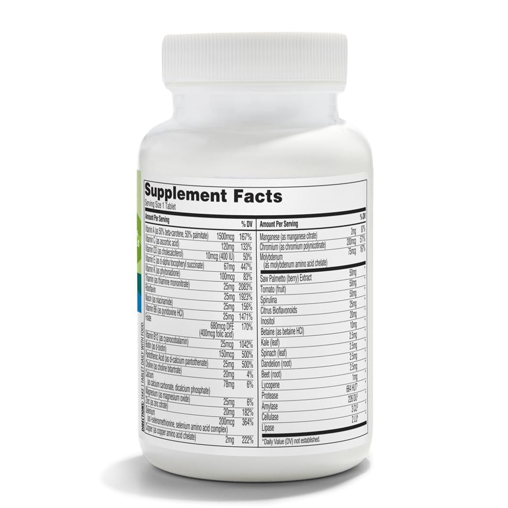 etiqueta de ingredientes multivitamínico 365