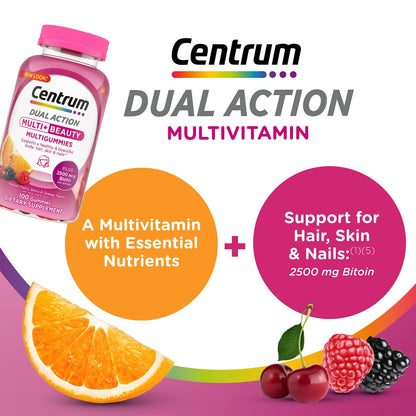 Etiqueta de ingredientes en multivitamínico Centrum.