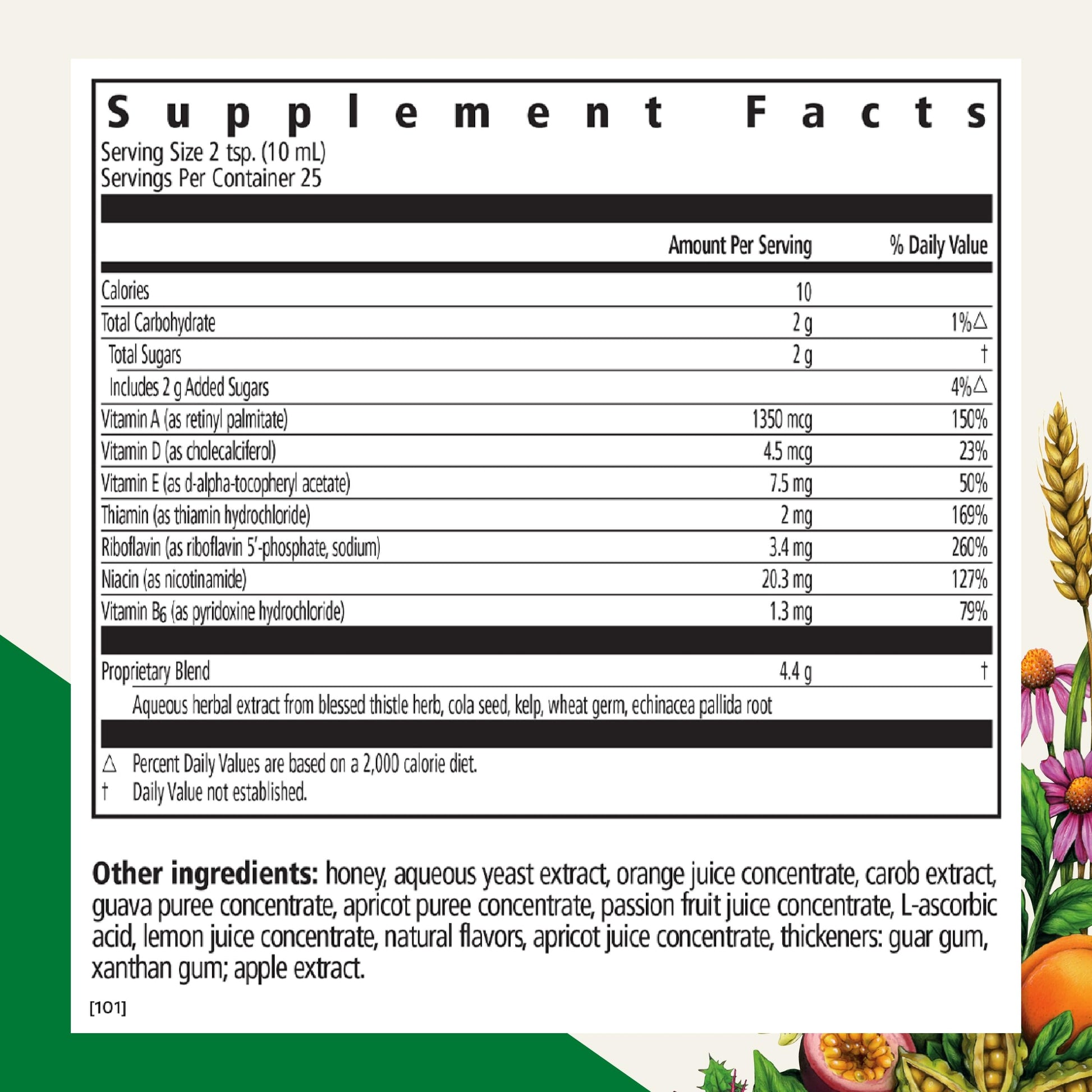etiqueta ingredientes multivitamínico Floradix Epresat