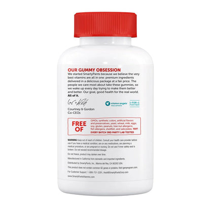 Etiqueta de ingredientes del multivitamínico para niños SmartyPants