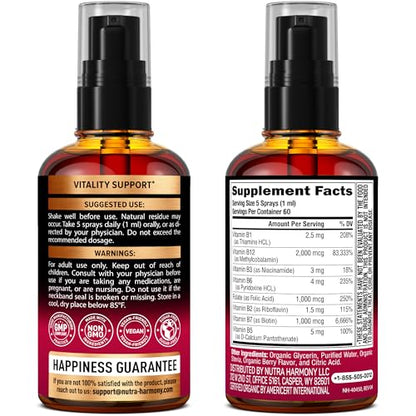 Etiqueta ingredientes spray vitamina B complejo Nutraharmony
