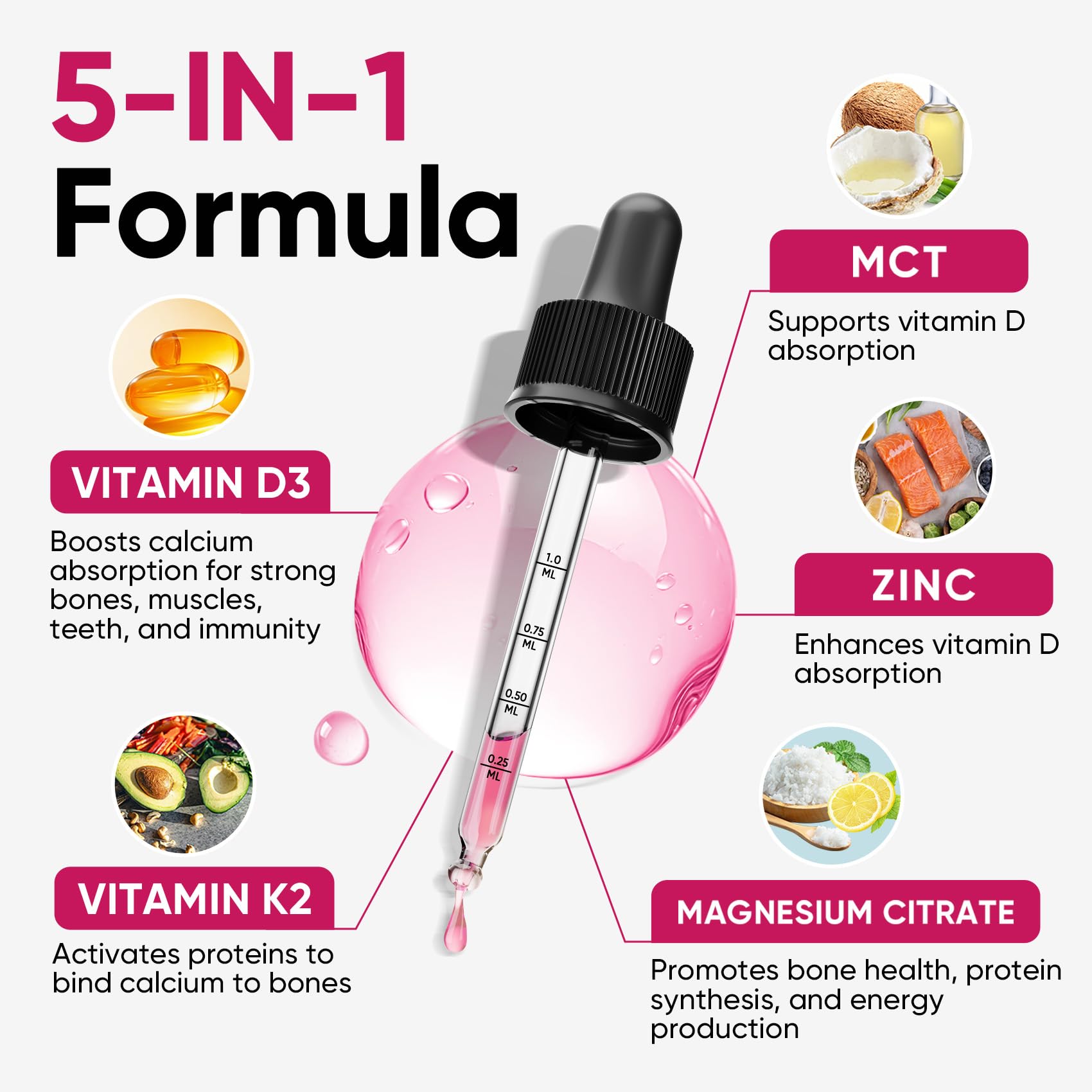Etiqueta ingredientes vitamina d3 k2 zinc magnesio mct oil