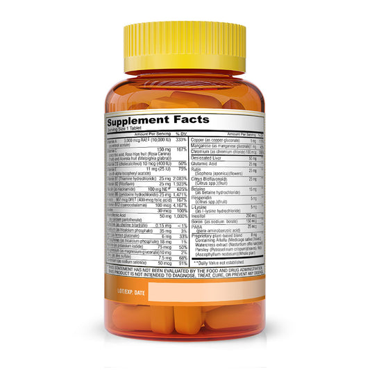 Etiqueta de ingredientes de vitaminas MASON NATURAL