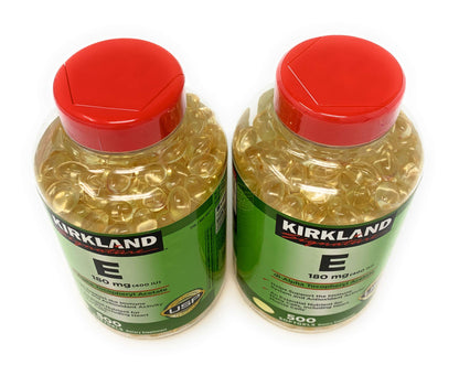 Etiqueta Kirkland Signature vitamina e 400 ui 500 cápsulas