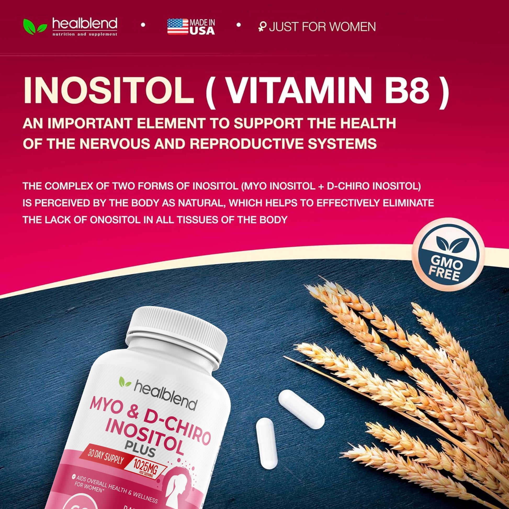 Etiqueta lateral healblend Myo & D-Chiro Inositol