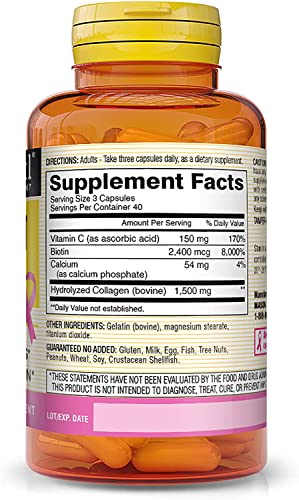 Etiqueta suplemento Mason Vitamins colágeno y biotina
