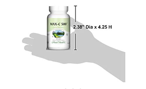 Etiqueta de Maxi Health MAX C con detalles y certificaciones
