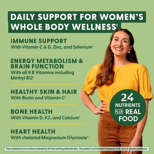 Etiqueta MegaFood multivitamínico completo para mujer