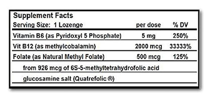 Etiqueta Metil B12 2000 más Metil Folato Living Stream Health