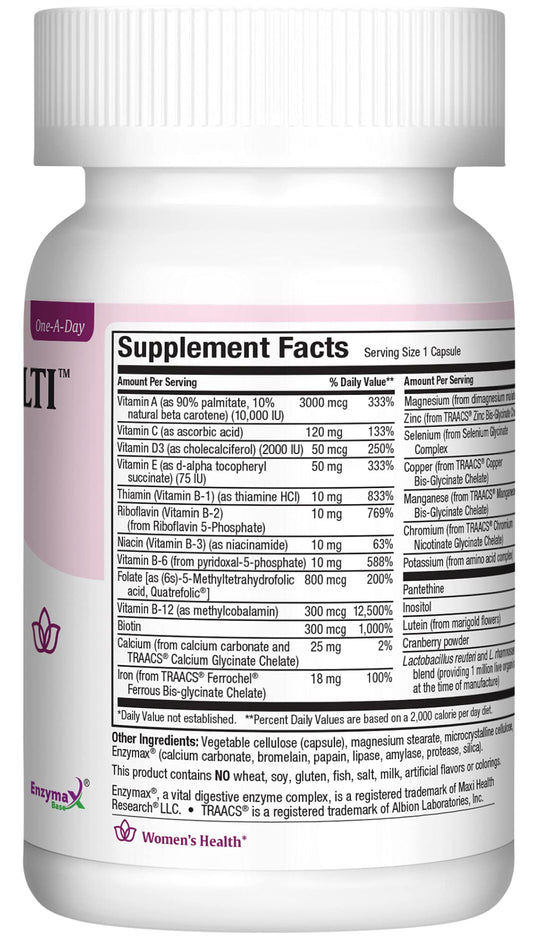 Etiqueta de multivitamínico Maxi Health Mujeres