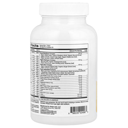 Etiqueta del multivitamínico para mujeres 50+ Super Nutrition