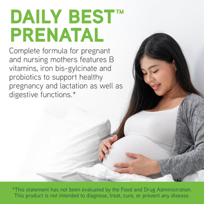 Etiqueta multivitamínico prenatal DAVINCI con folato y hierro