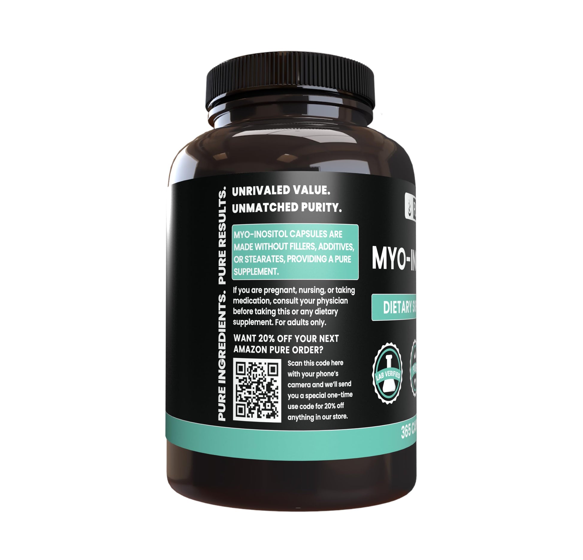 Etiqueta complemento Myo-Inositol sin magnesio ni arroz