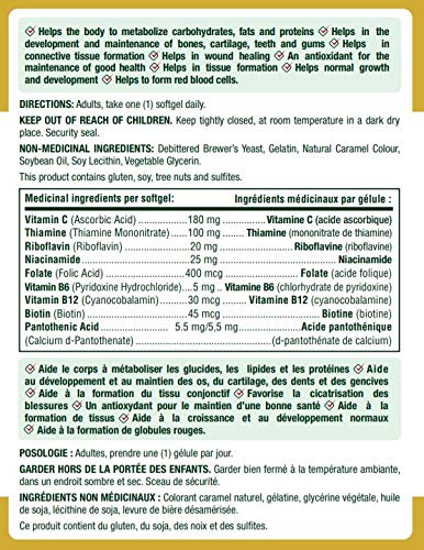 Etiqueta Nature's Bounty Complejo B ingredientes detalles
