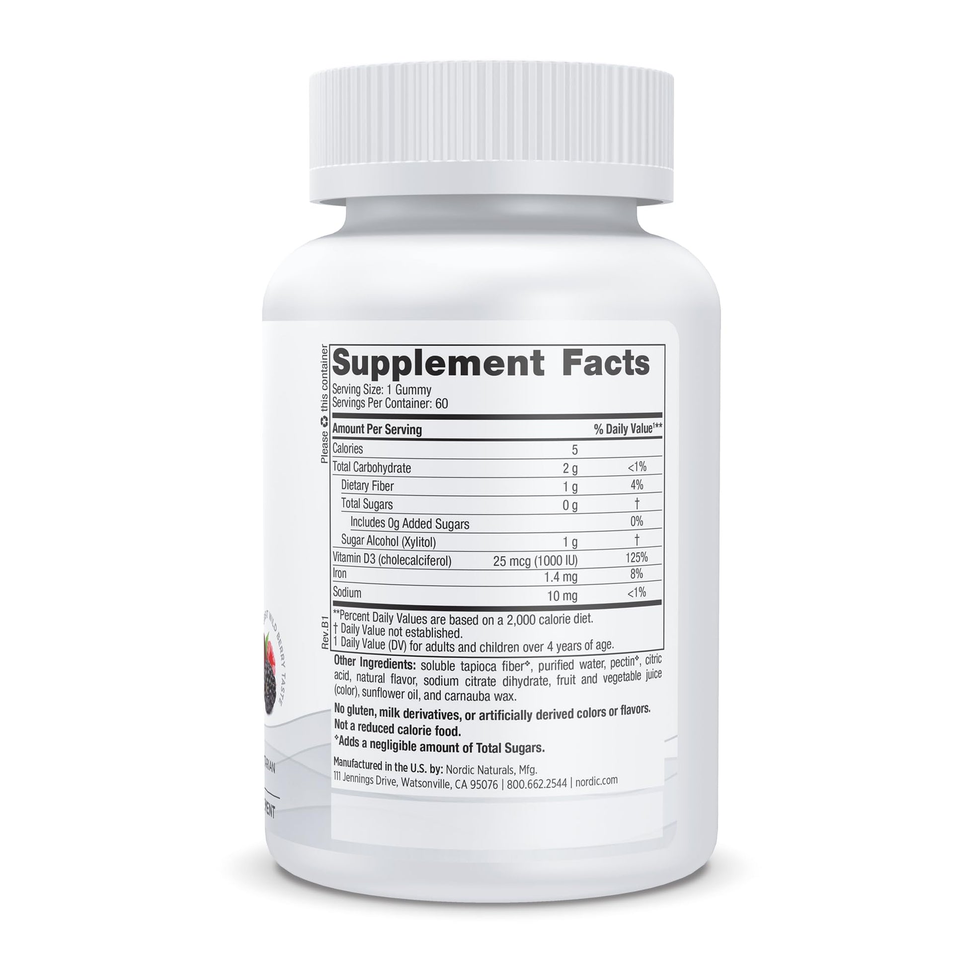 Etiqueta Nordic Naturals gomitas vitamina D3