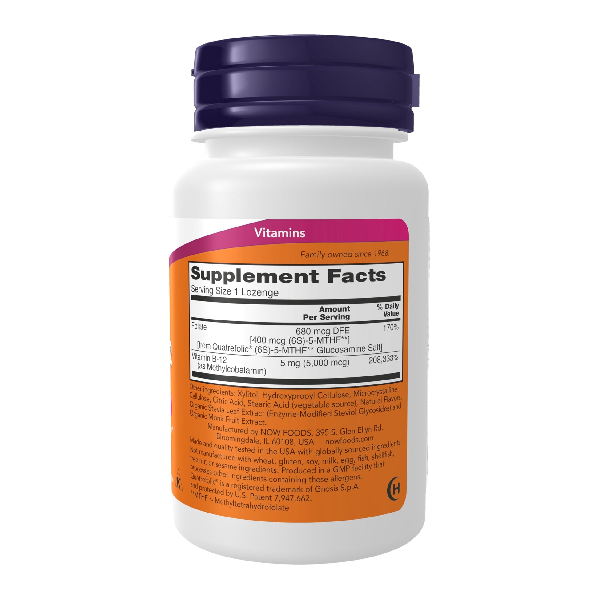 Etiqueta NOW Foods Metil B-12 5000 mcg 60 pastillas