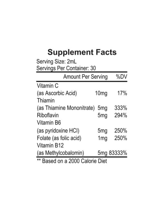 Etiqueta Nutracéuticos Complejo Sublingual B12 2 fl oz