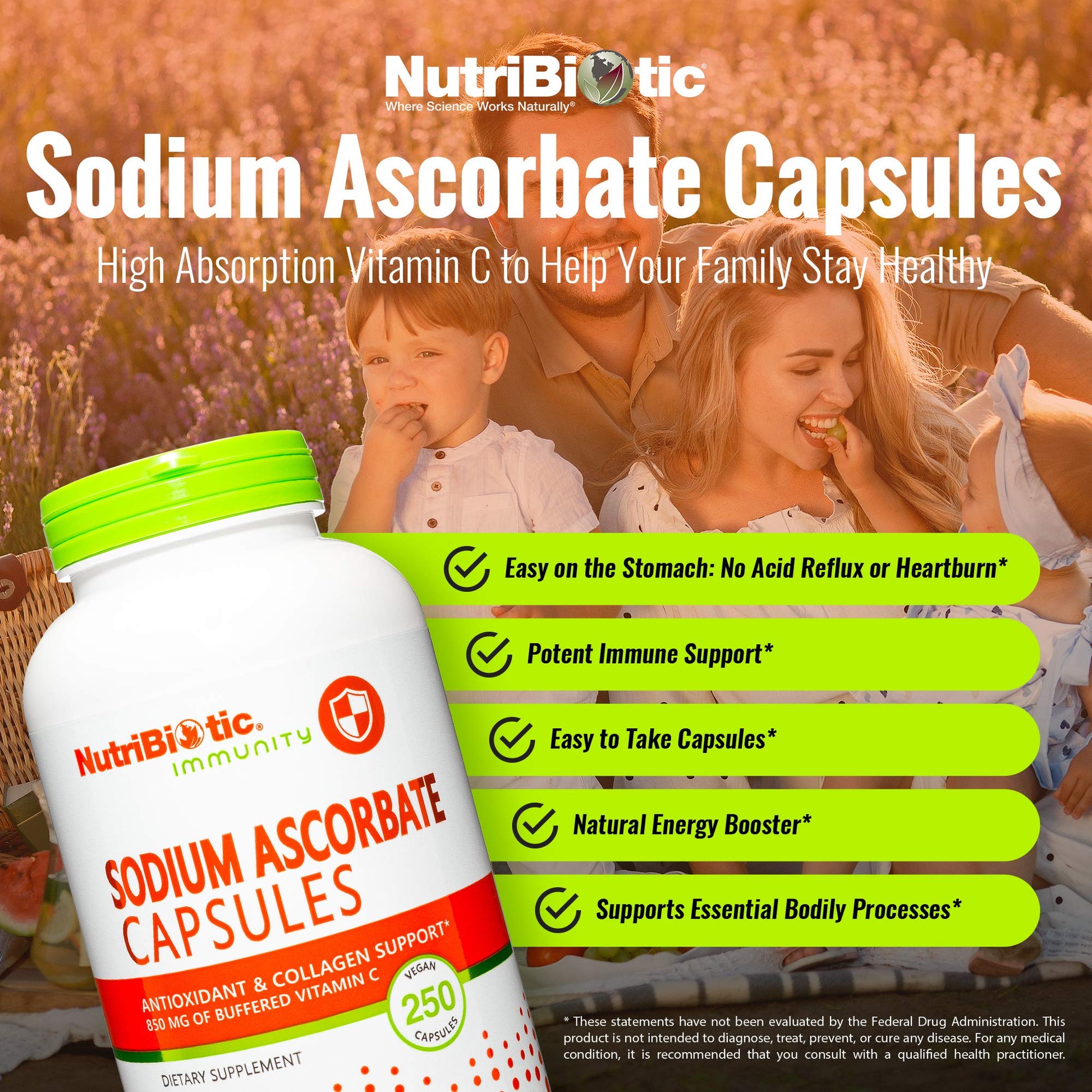 Etiqueta NutriBiotic Vitamina C alcalinizada