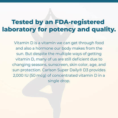 Etiqueta nutricional gotas vitamina D3 Carlson líquidas