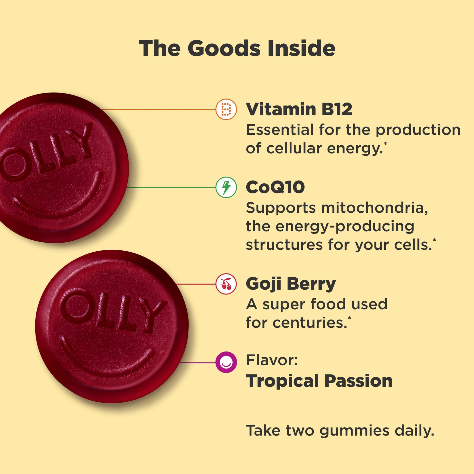 Etiqueta nutricional de OLLY Gummies