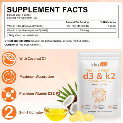 Etiqueta nutricional suplemento Tooffi D3 K2