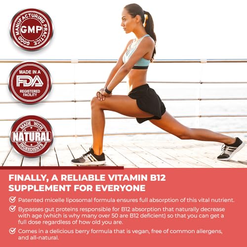 Etiqueta nutricional vitamina b12 líquida Purality Health