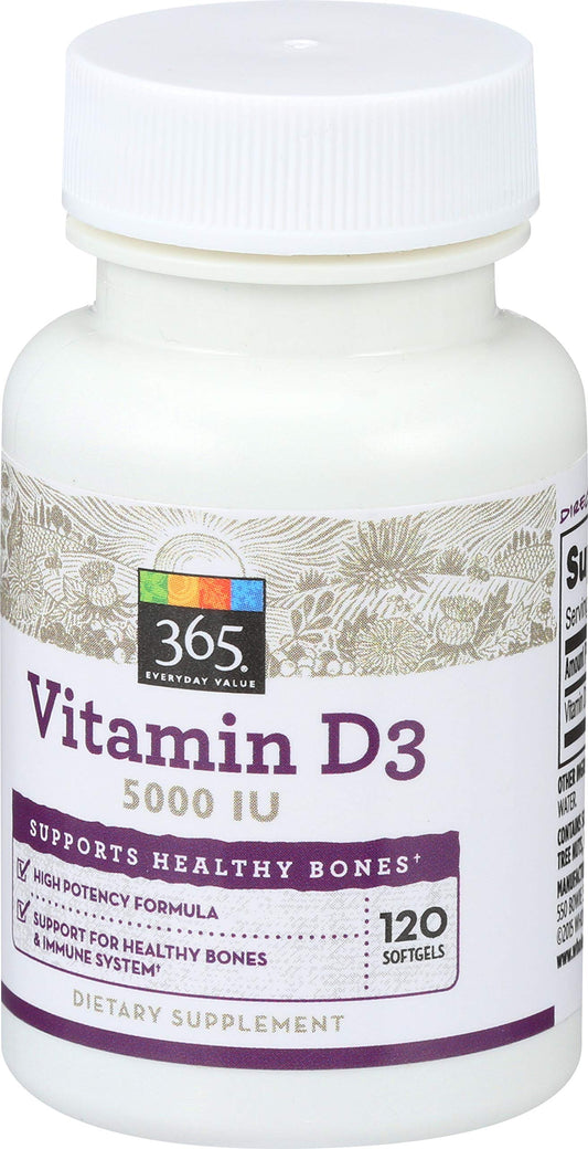 Etiqueta nutricional vitamina d3 365 Everyday Value