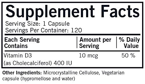 Etiqueta nutricional vitamina d3 kirkman hipoalergénica