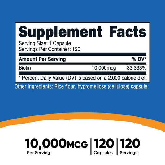 Etiqueta Nutricost Biotina Vitamina B7