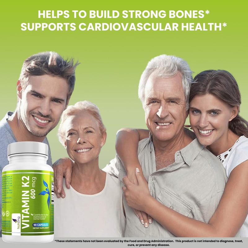 Etiqueta NutriZing Vitamina K2 MK7 cápsulas veganas alta potencia