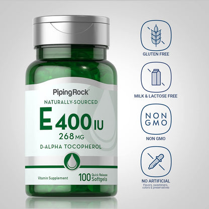Etiqueta Piping Rock vitamina e 400 ui 100 cápsulas